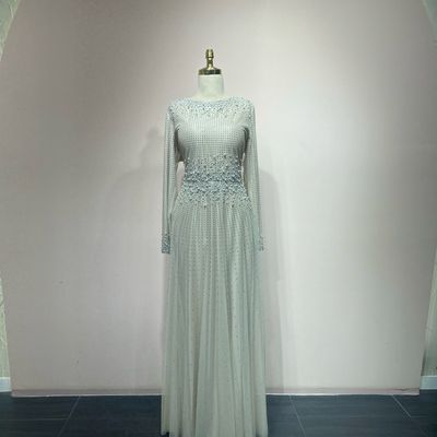 Vestido corte recto beige talla 44