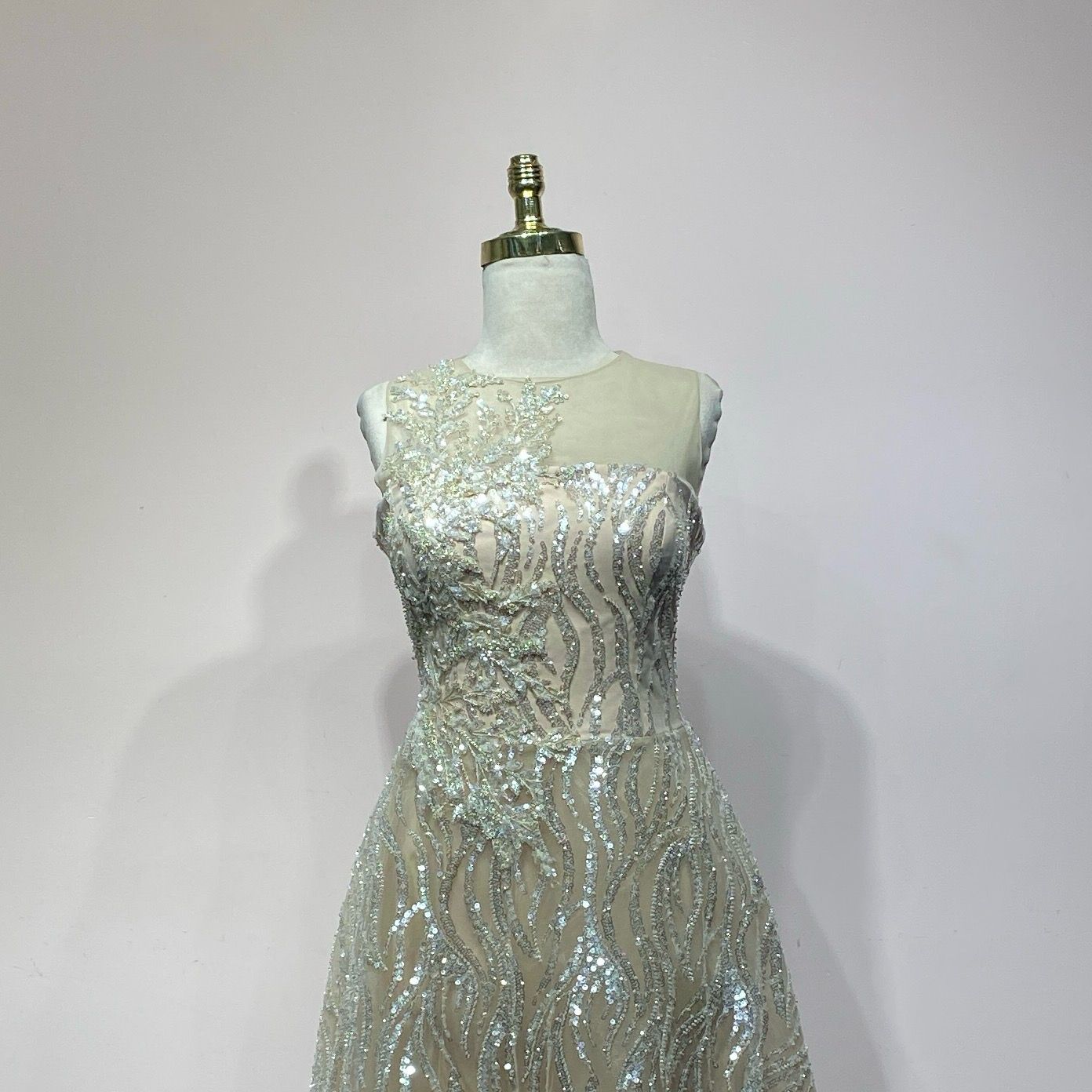 Vestido Largo Color Beige Talla 44/12
