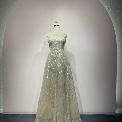 Vestido Largo Color Beige Talla 44/12