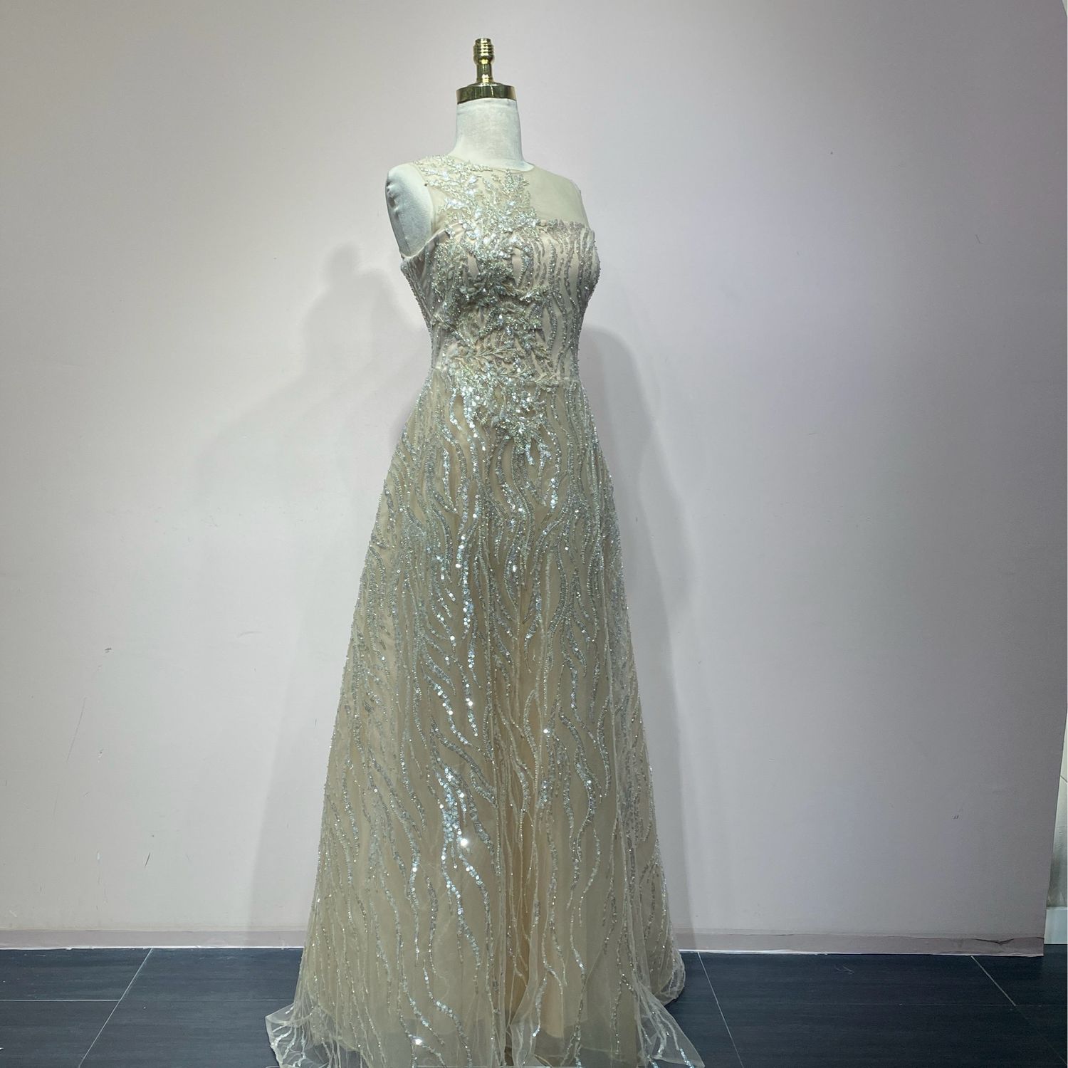 Vestido Largo Color Beige Talla 44/12