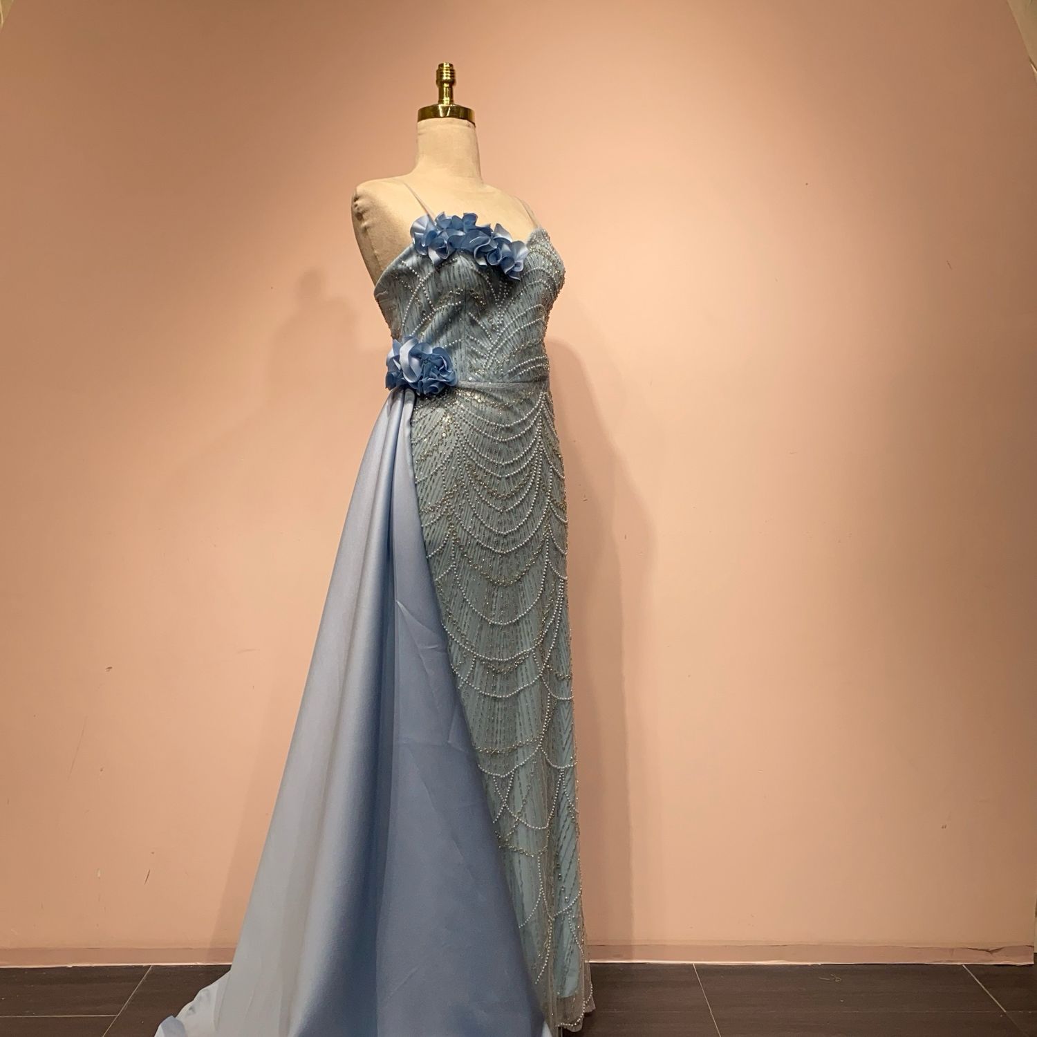 Vestido Largo Color Celeste talla 42/10