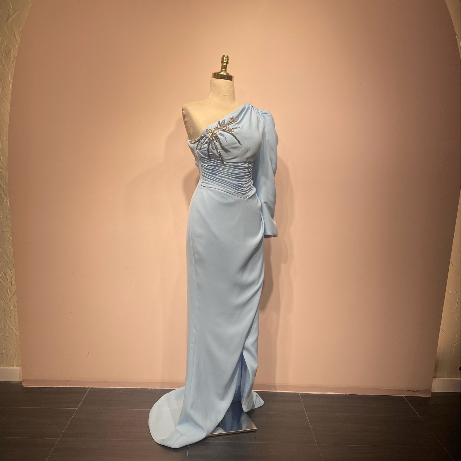 Vestido celeste sirena talla 42