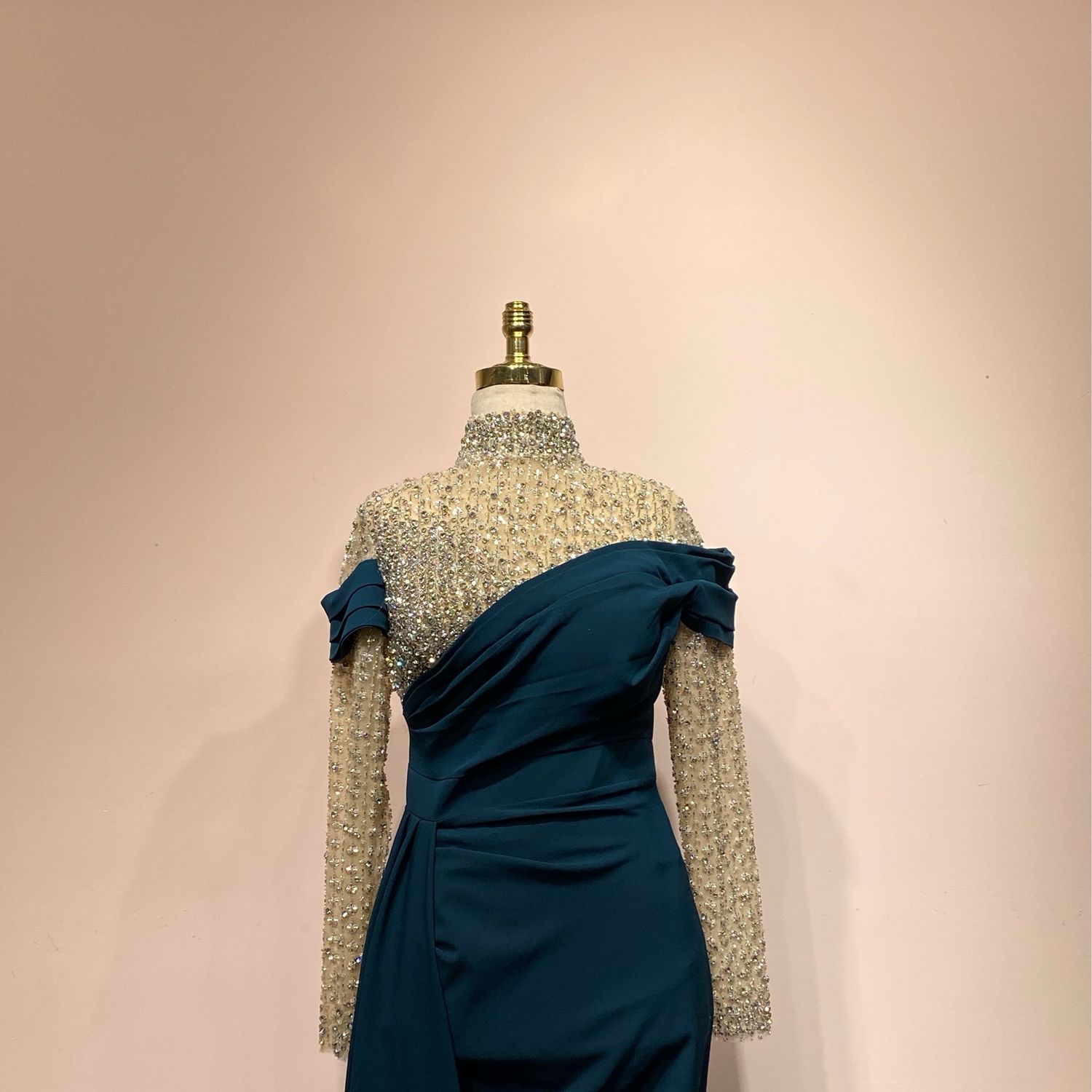 Vestido Largo Color Petróleo Talla 44/12
