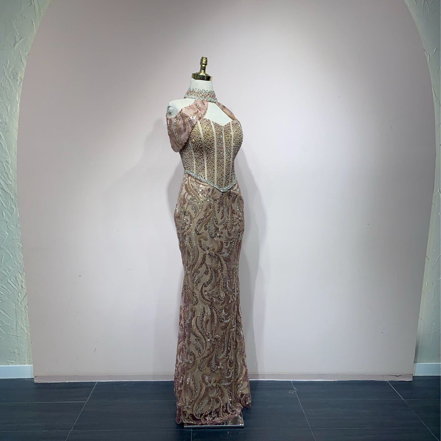 Vestido rose champagne talla 40