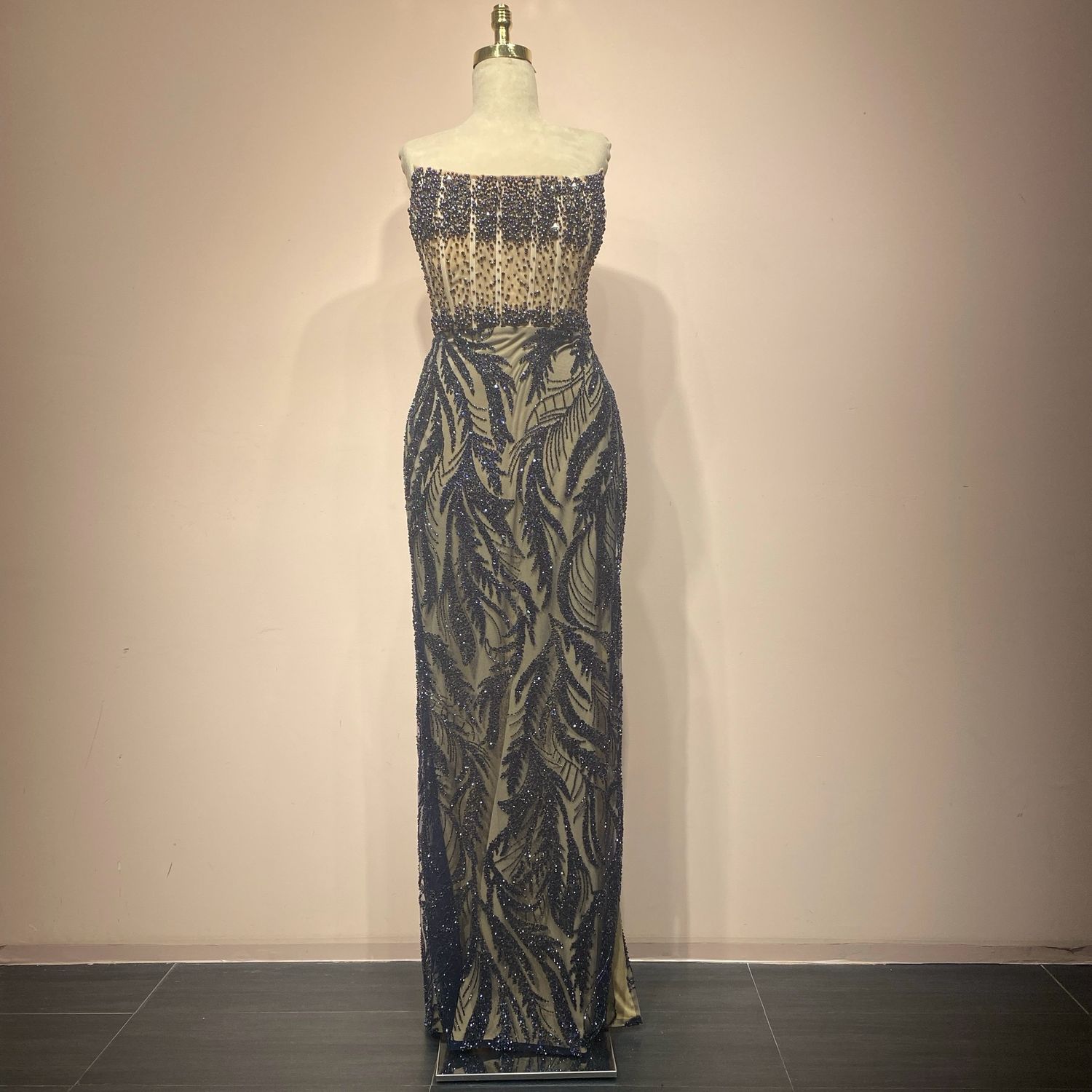 Vestido Largo Color Navy Talla 42/10 38/6