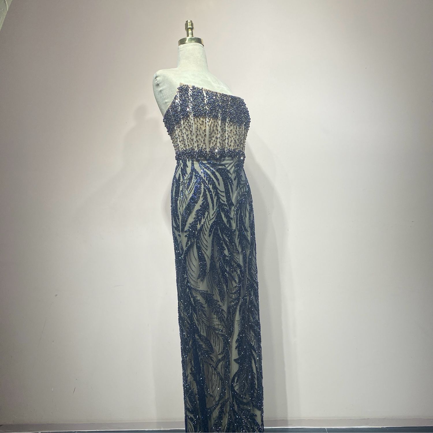 Vestido Largo Color Navy Talla 42/10 38/6
