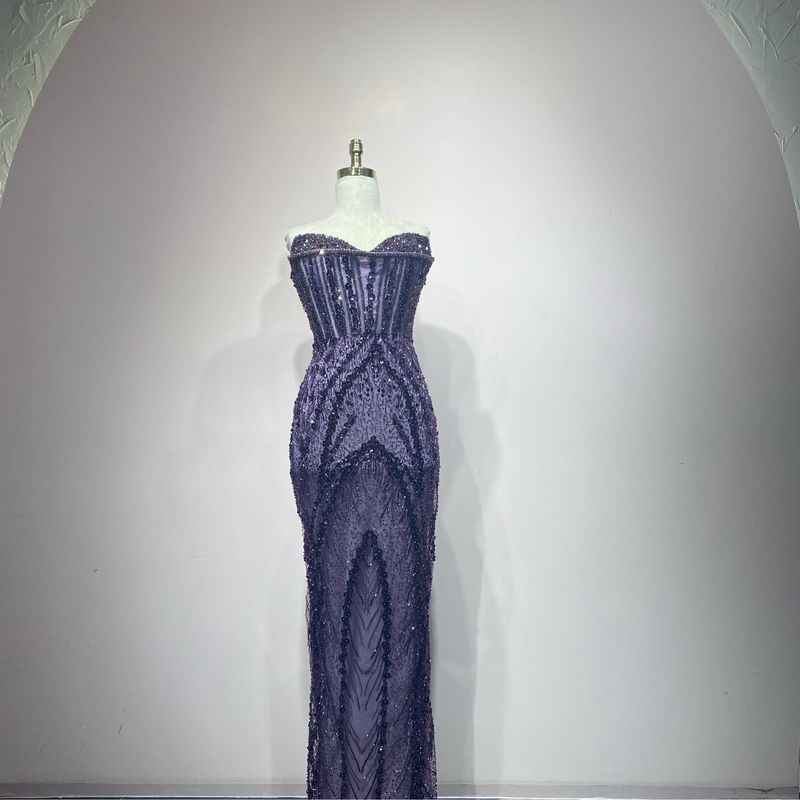 Vestido Largo Color Morado Talla 40