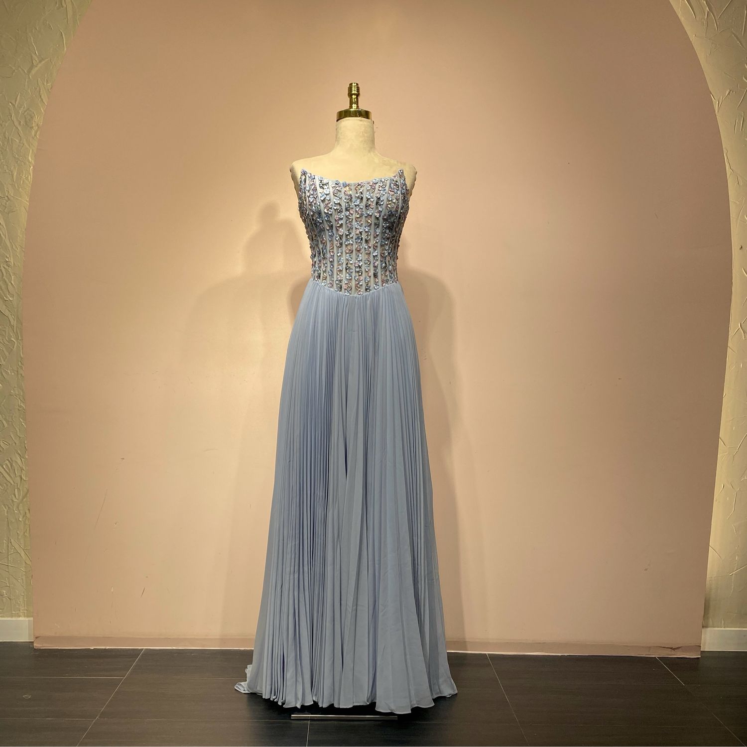 Vestido corte recto azul talla 8