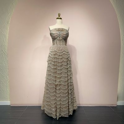 Vestido color khaki corte a talla 14
