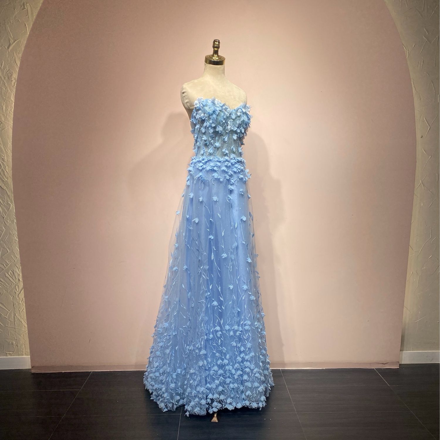 Vestido corte a light blue talla 12
