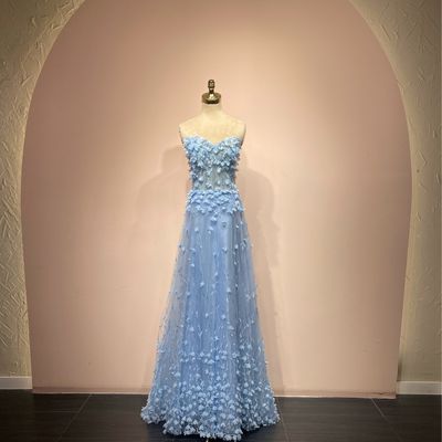 Vestido corte a light blue talla 12