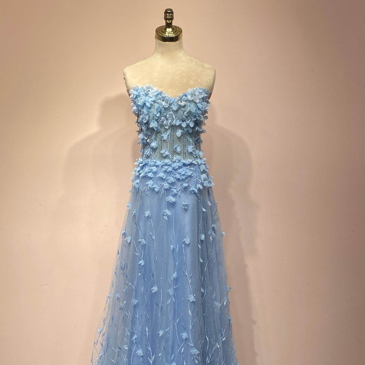 Vestido corte a light blue talla 12