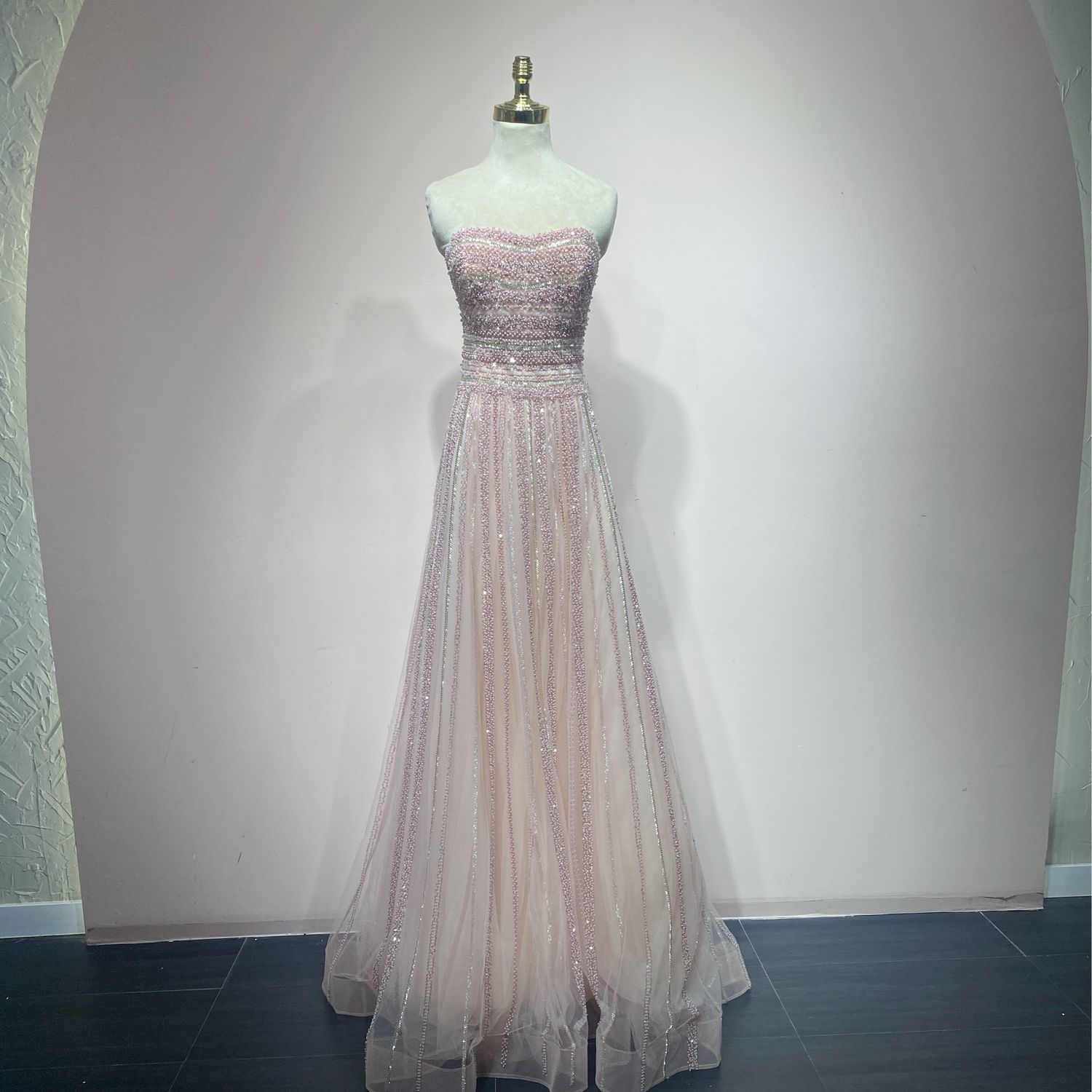 Vestido corte a rosado talla 12