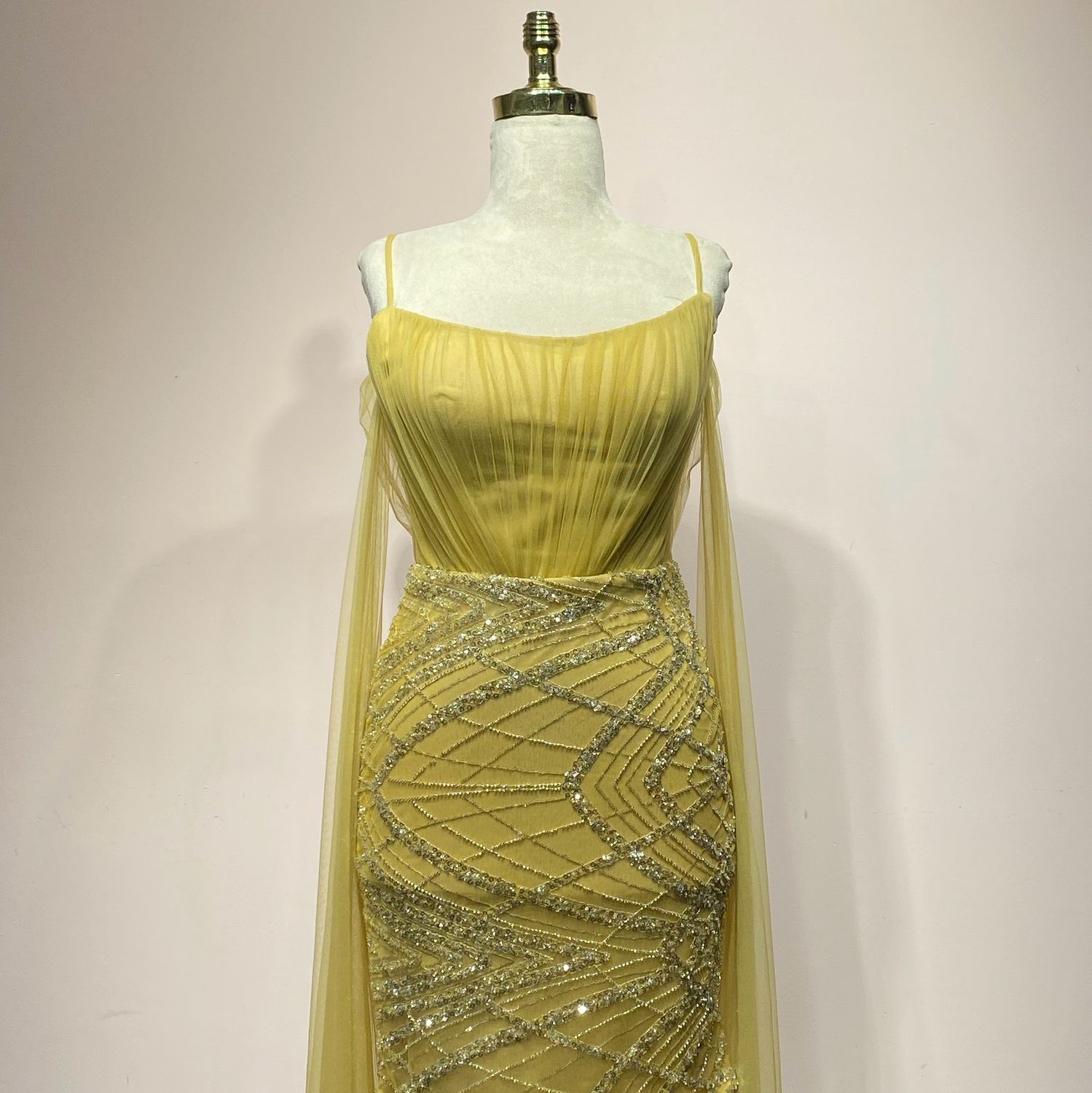 Vestido Largo Color Mostaza Talla 40/8