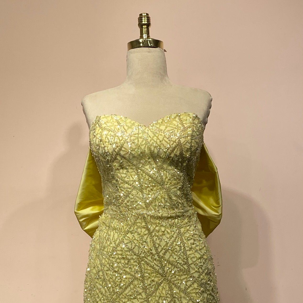 Vestido Largo,	Amarillo mostaza	,Talla	40