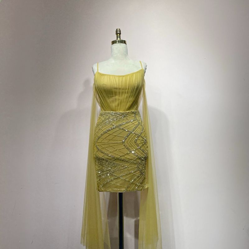 Vestido Largo,	Amarillo mostaza	,Talla	40