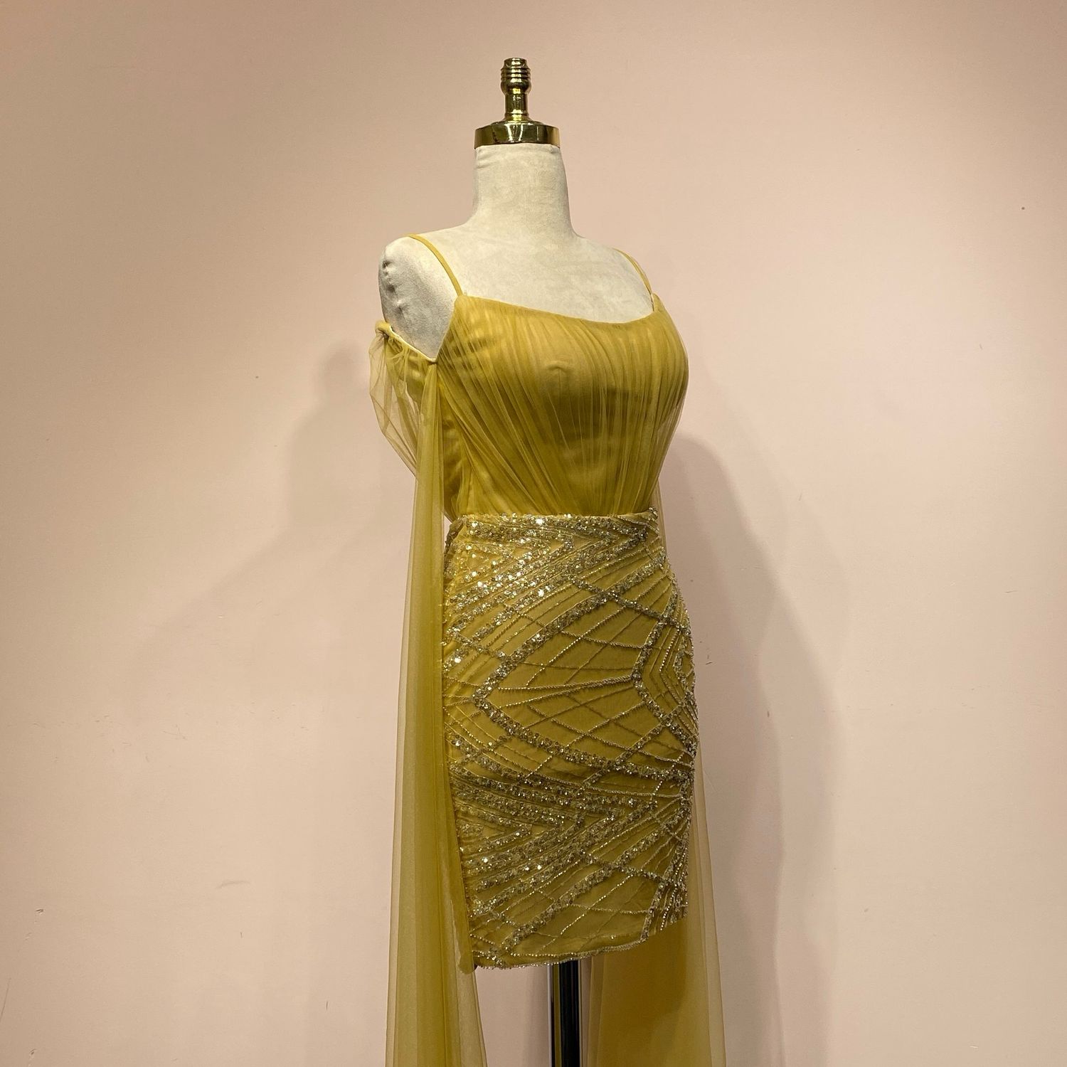 Vestido Largo Color Mostaza Talla 40/8