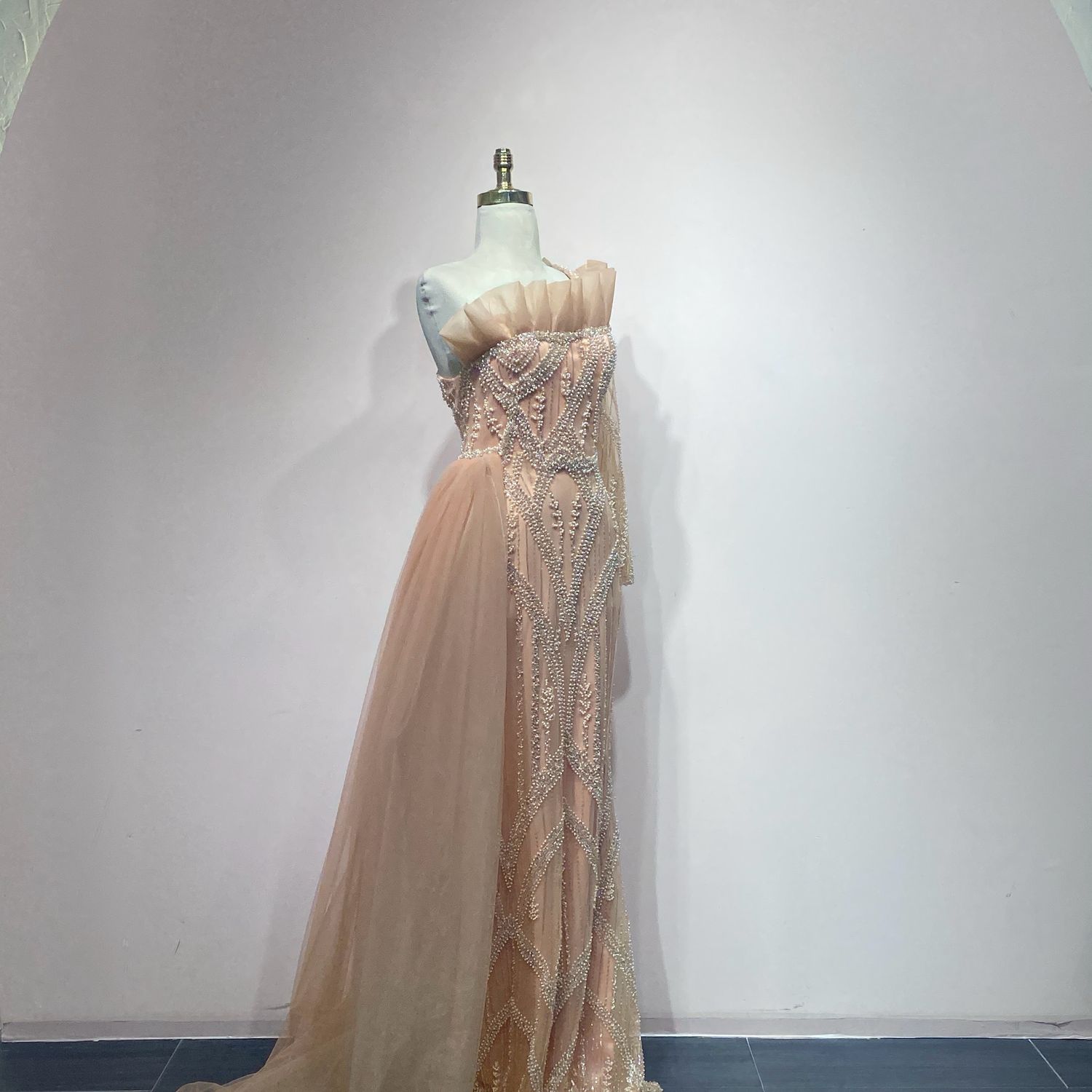 Vestido Largo Color Peach Talla 42/10