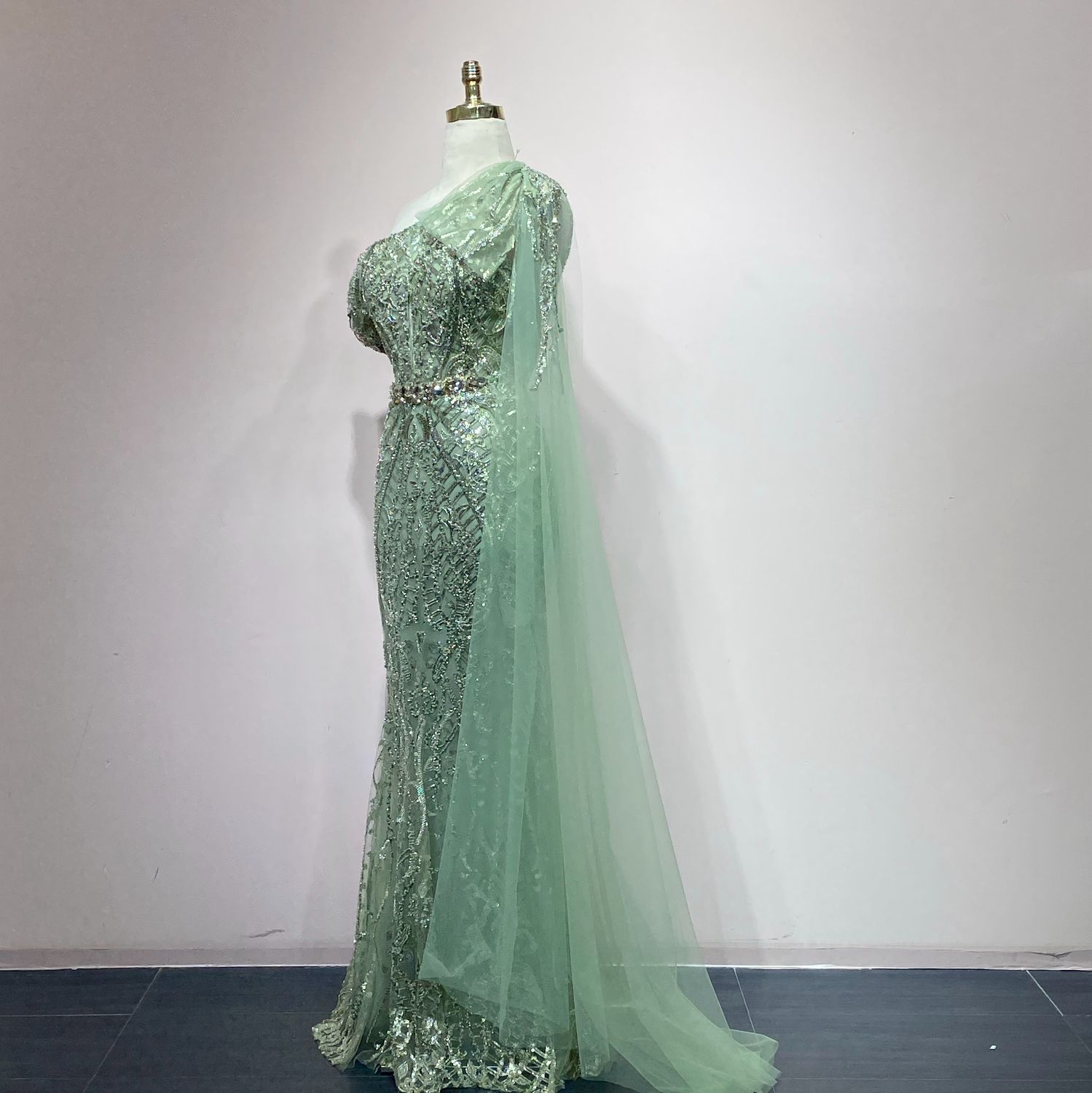 Vestido Largo Color Verde Talla 42/10