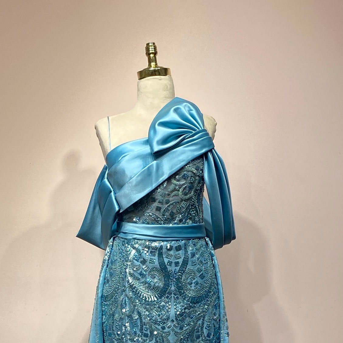 Vestido Largo Color Celeste Talla 40/8