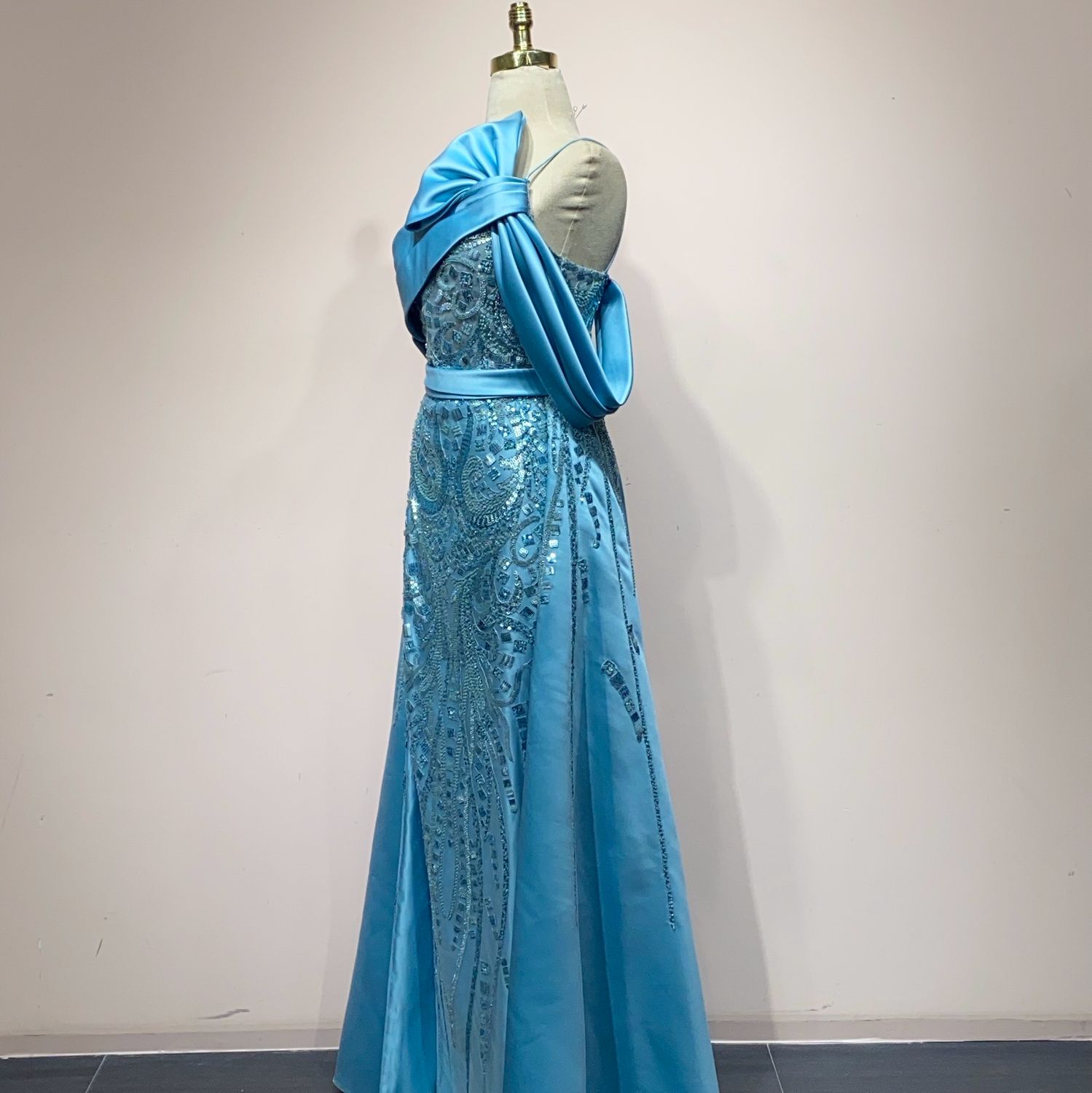 Vestido Largo Color Celeste Talla 40/8