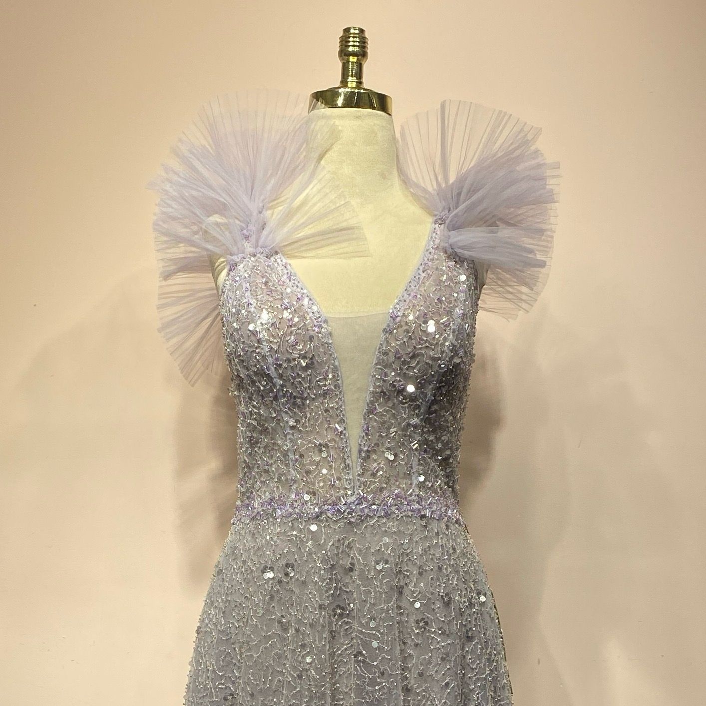 Vestido Largo Color Lila Talla 44-12