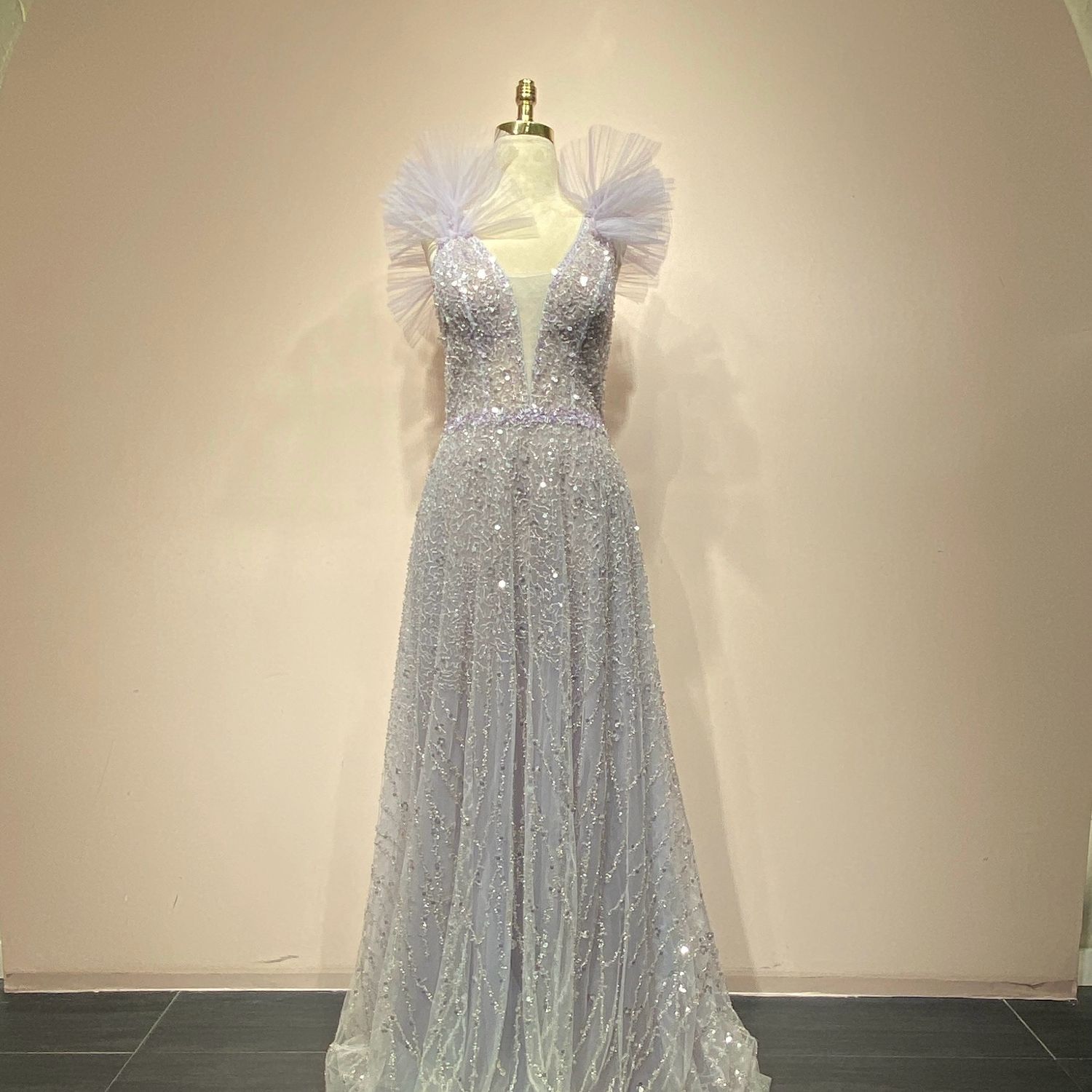 Vestido Largo Color Lila Talla 44-12