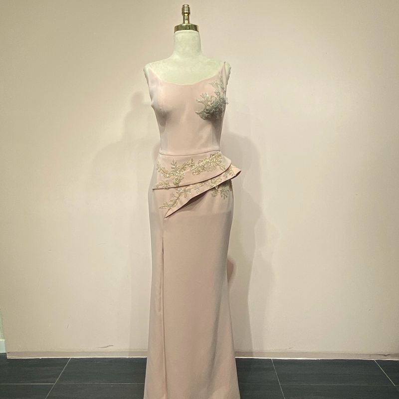 Vestido Largo,	Peach	,Talla	46