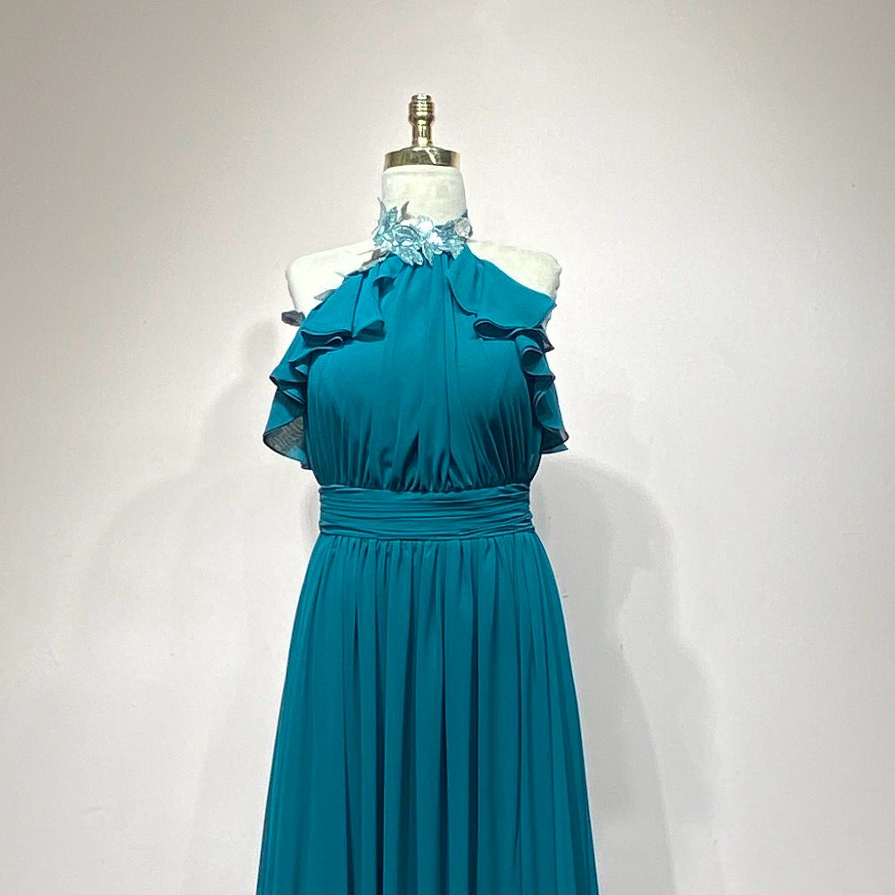 Vestido Largo Color Turquesa Talla 42/10