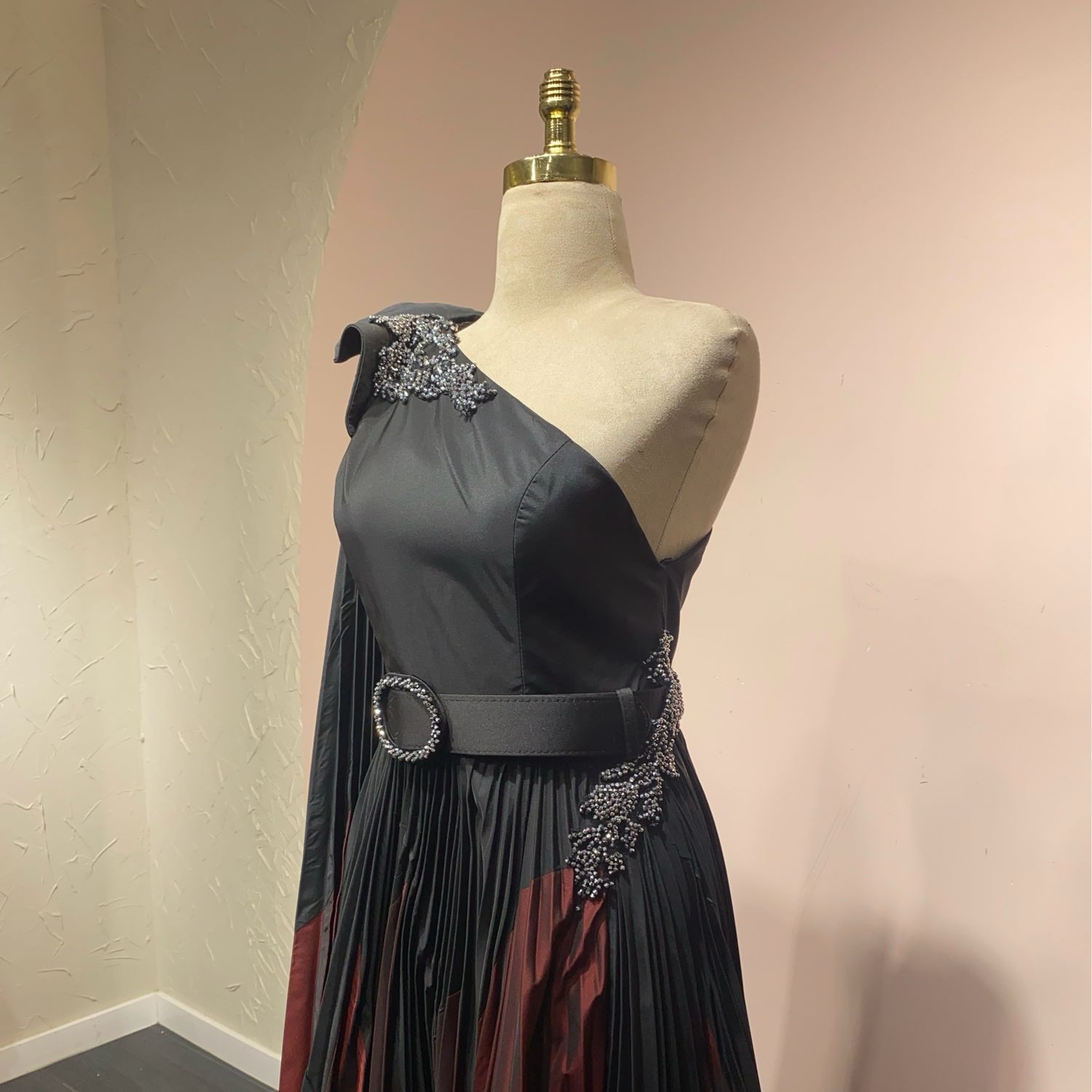 Vestido Largo - Negro/rojo - Talla 44