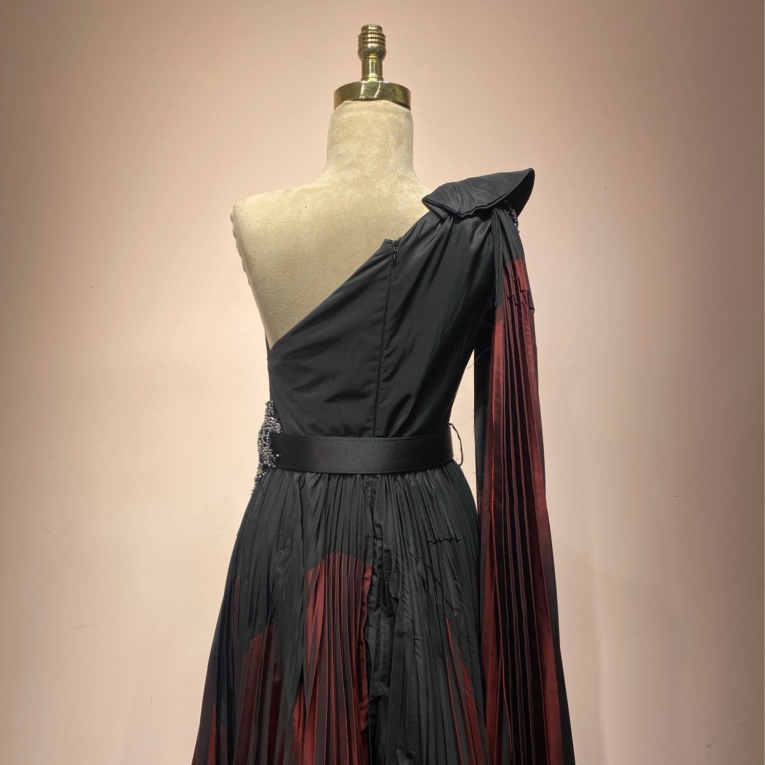 Vestido Largo - Negro/rojo - Talla 44