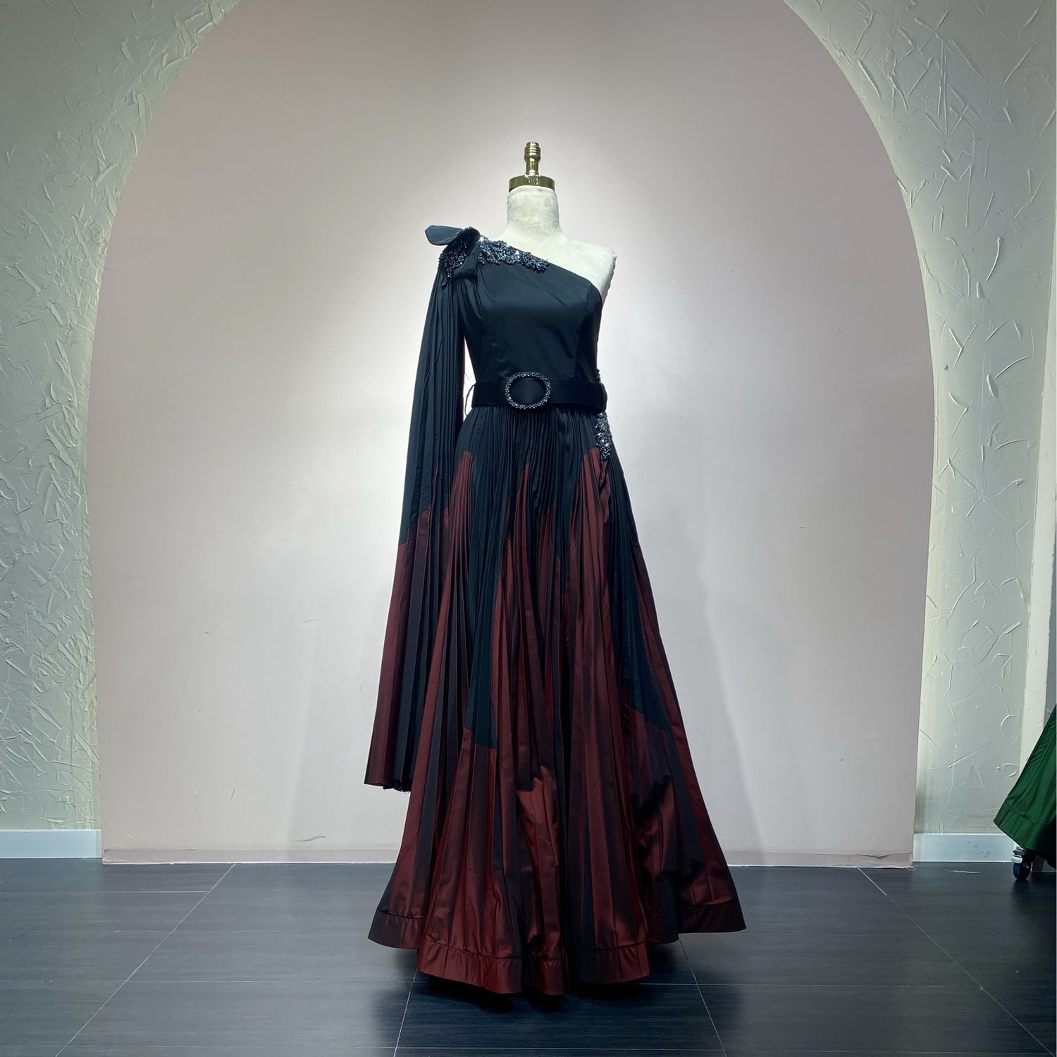 Vestido Largo - Negro/rojo - Talla 44