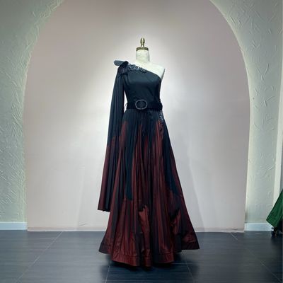 Vestido Largo - Negro/rojo - Talla 44