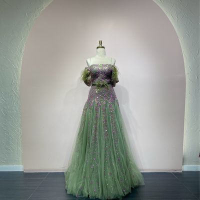 VESTIDO LARGO COLOR VERDE MENTA TALLA 38