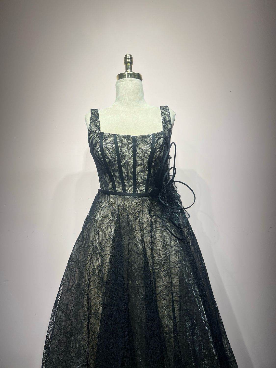 Vestido corto - Negro/Beige - talla 40
