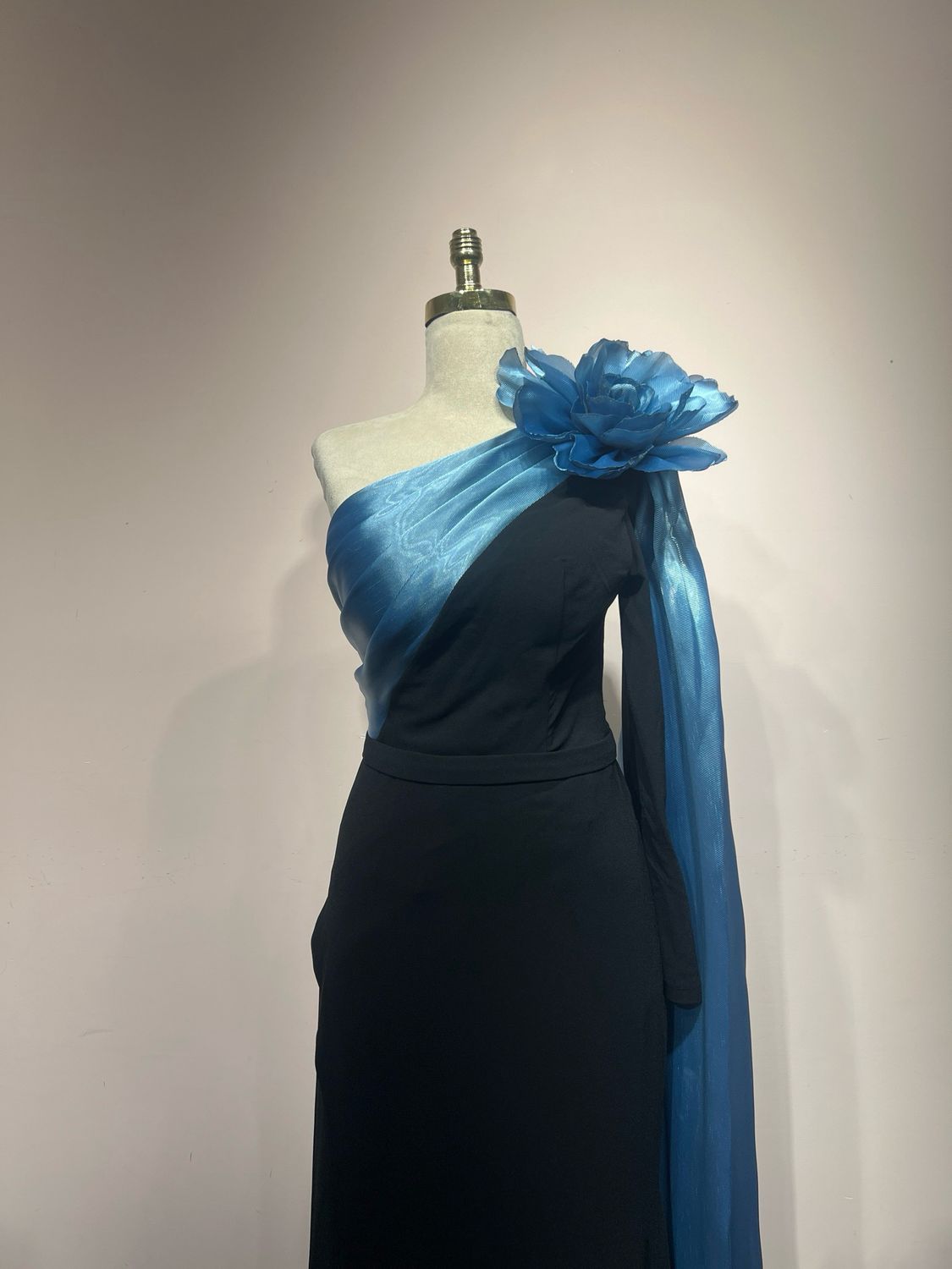 Vestido largo - Negro/Azul - talla 42