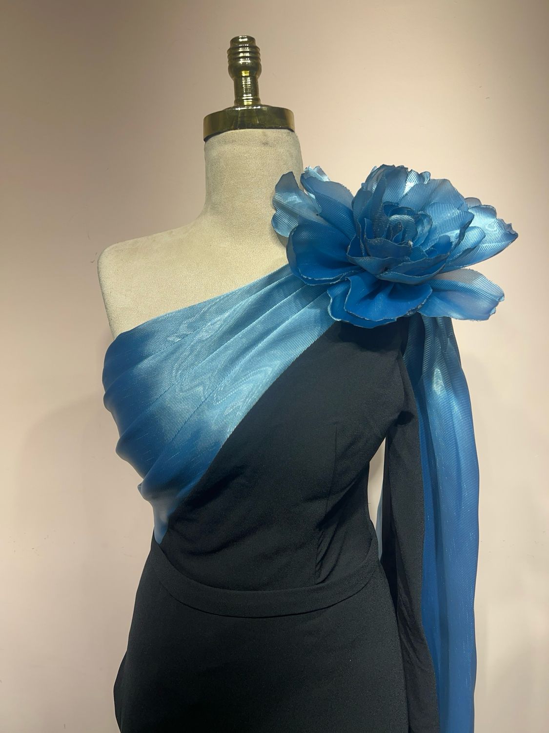 Vestido largo - Negro/Azul - talla 42