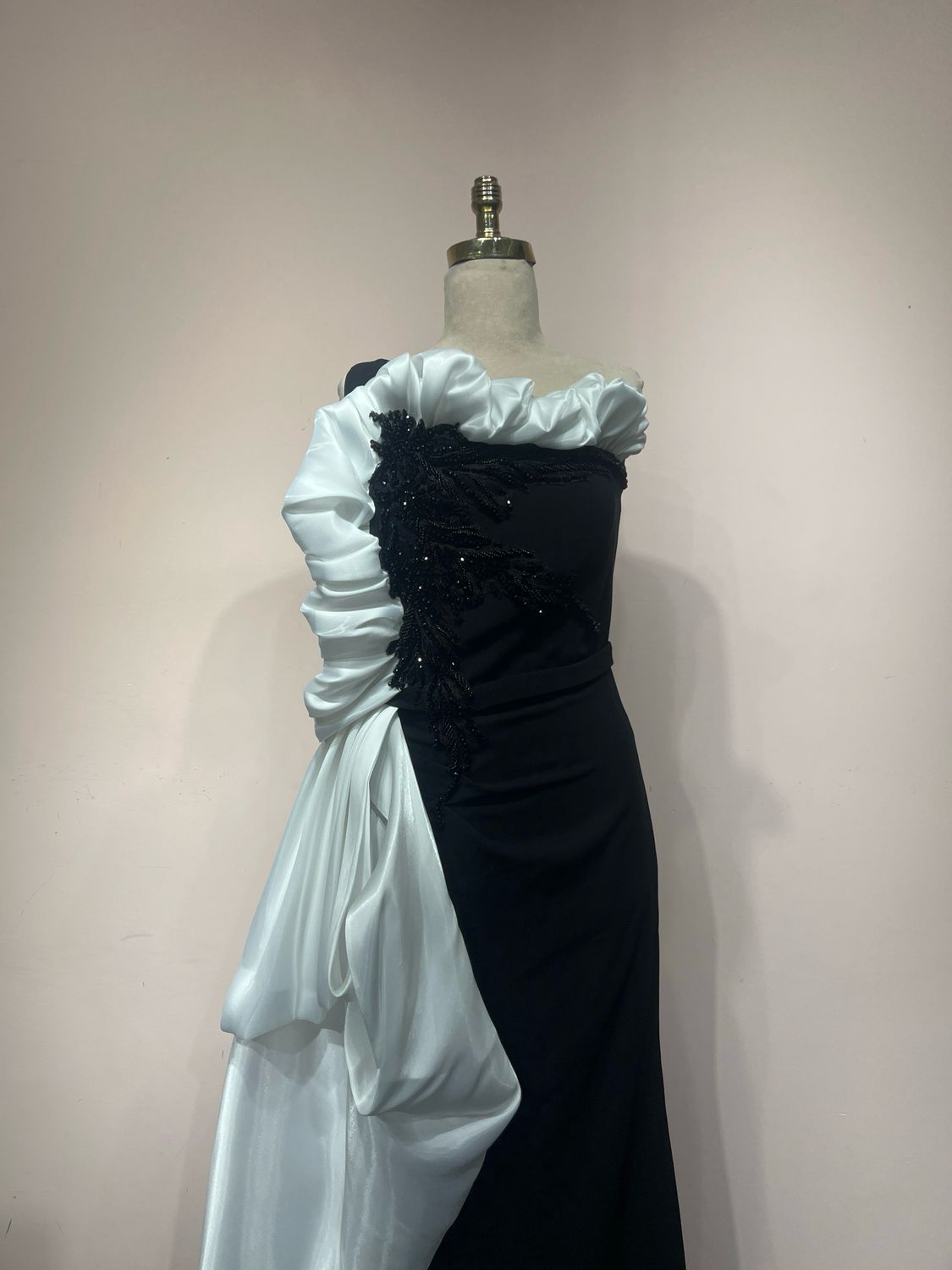 Vestido largo - Negro/Blanco - talla 42