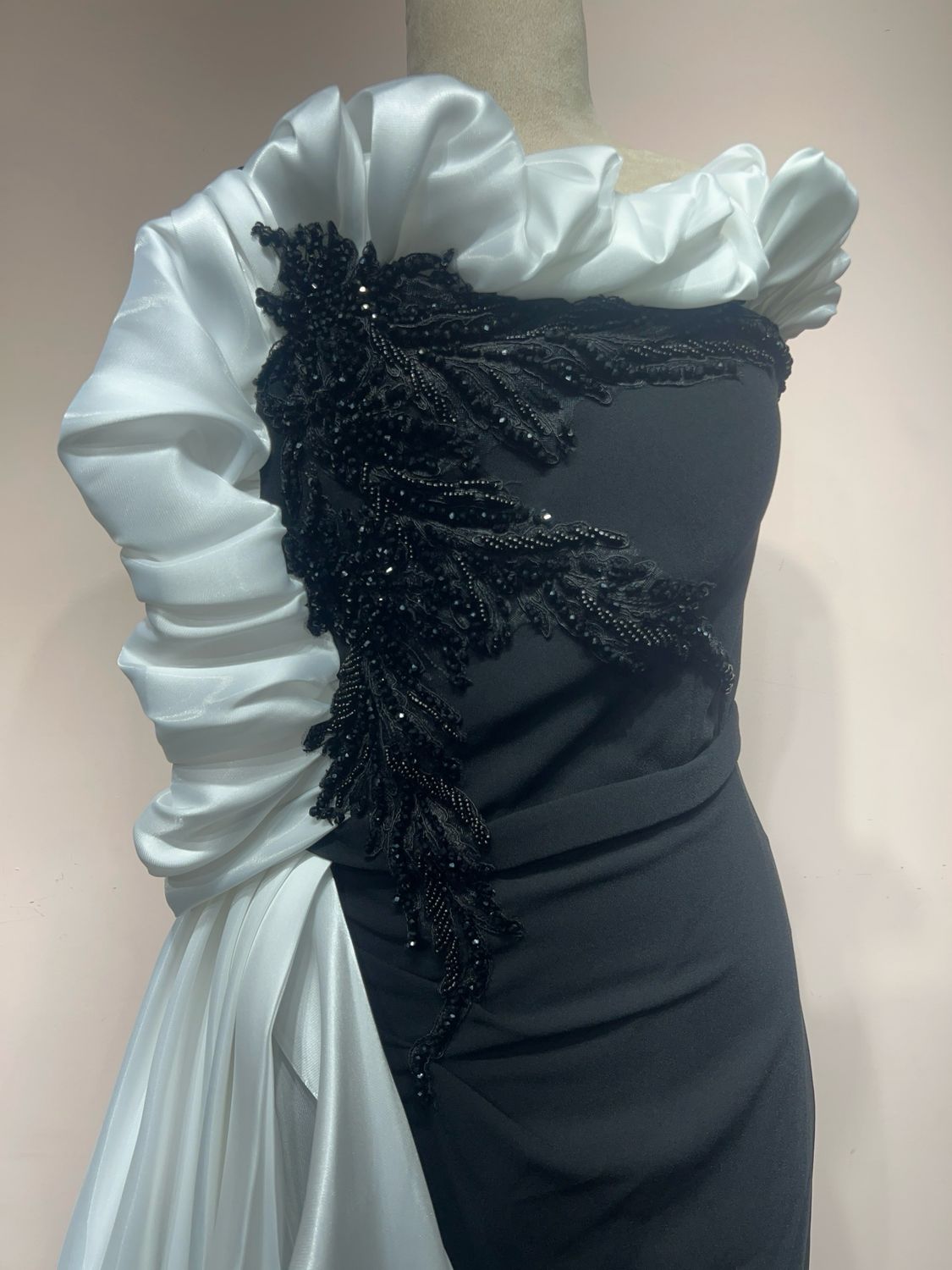 Vestido largo - Negro/Blanco - talla 42