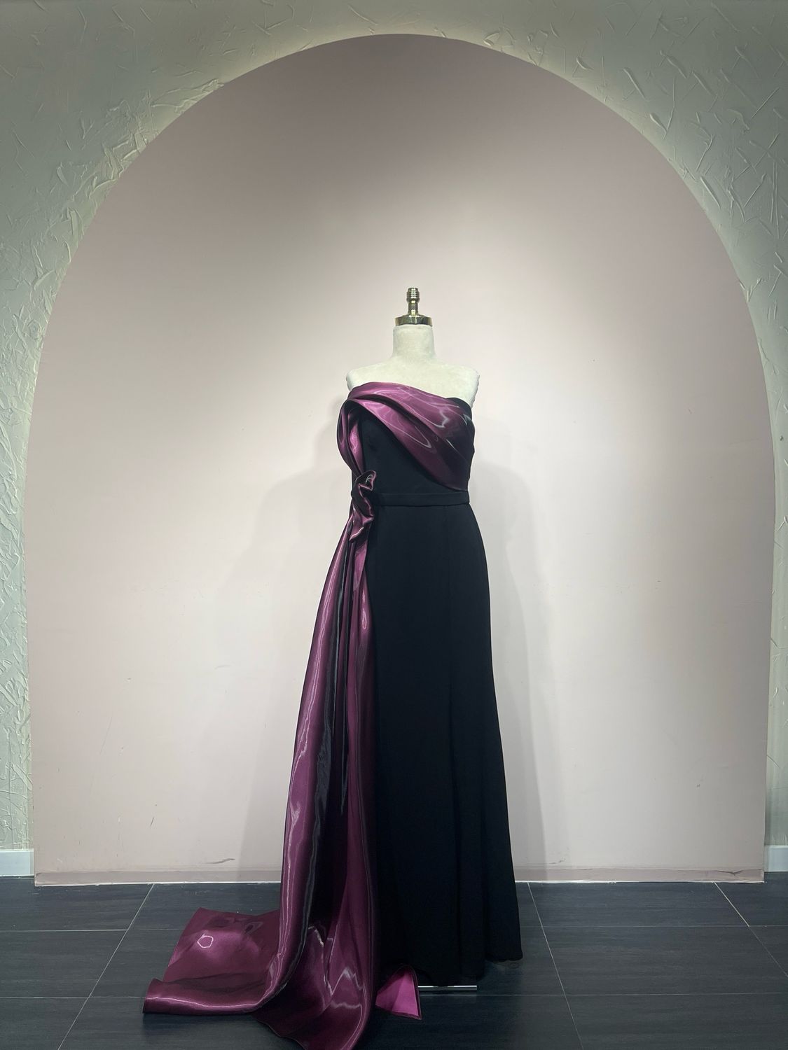 Vestido largo - Negro/Morado - talla 44