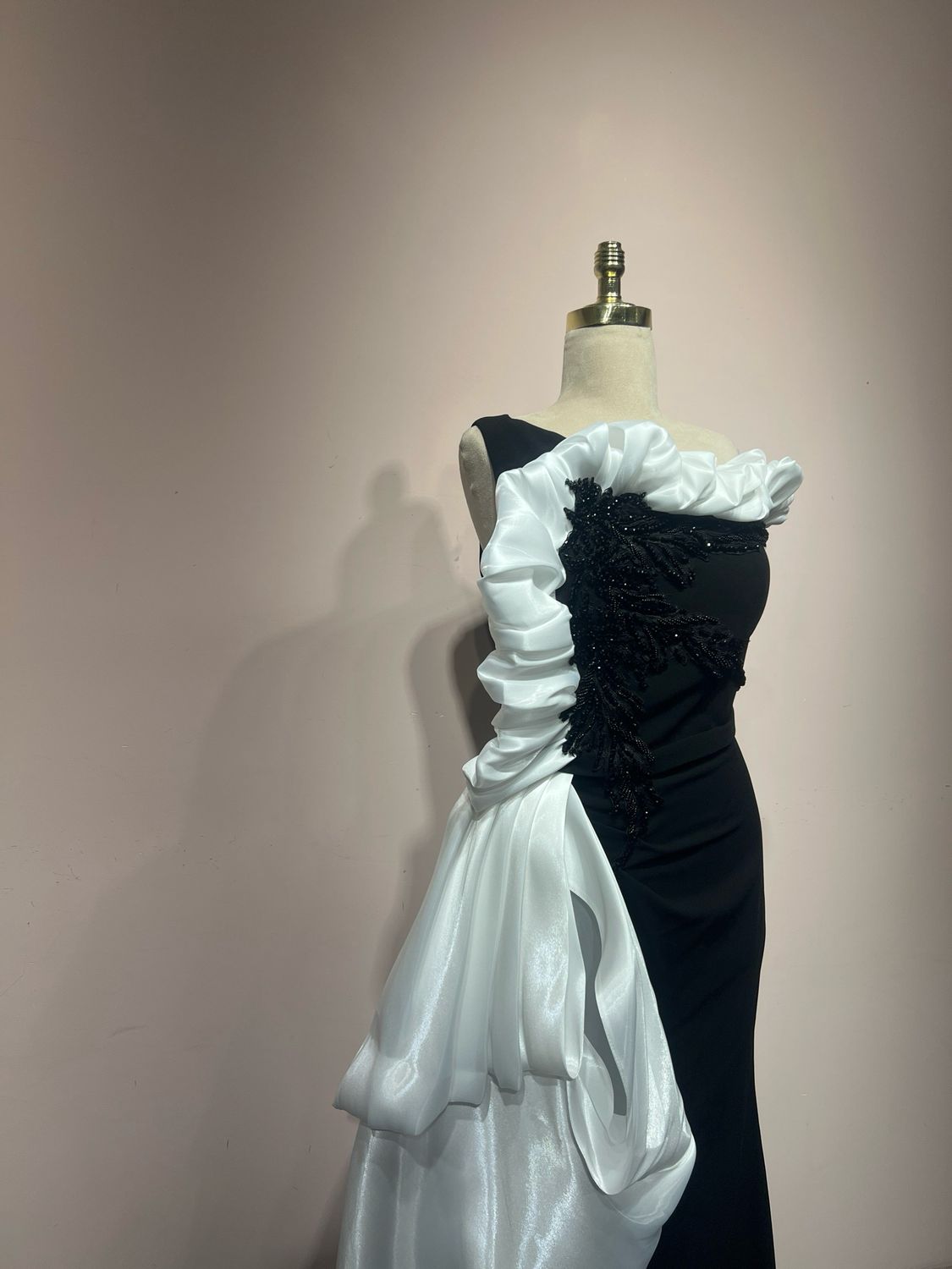 Vestido largo - Negro/Blanco - talla 42