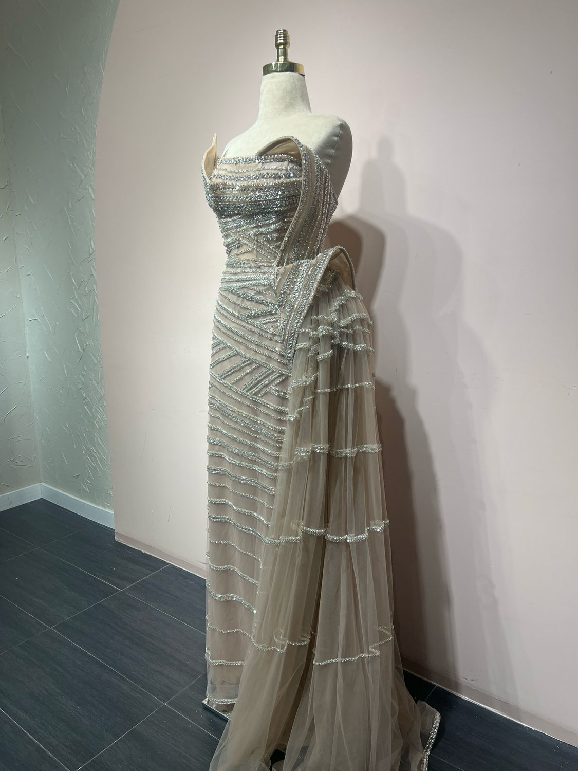 Vestido largo - Khaki - talla 10