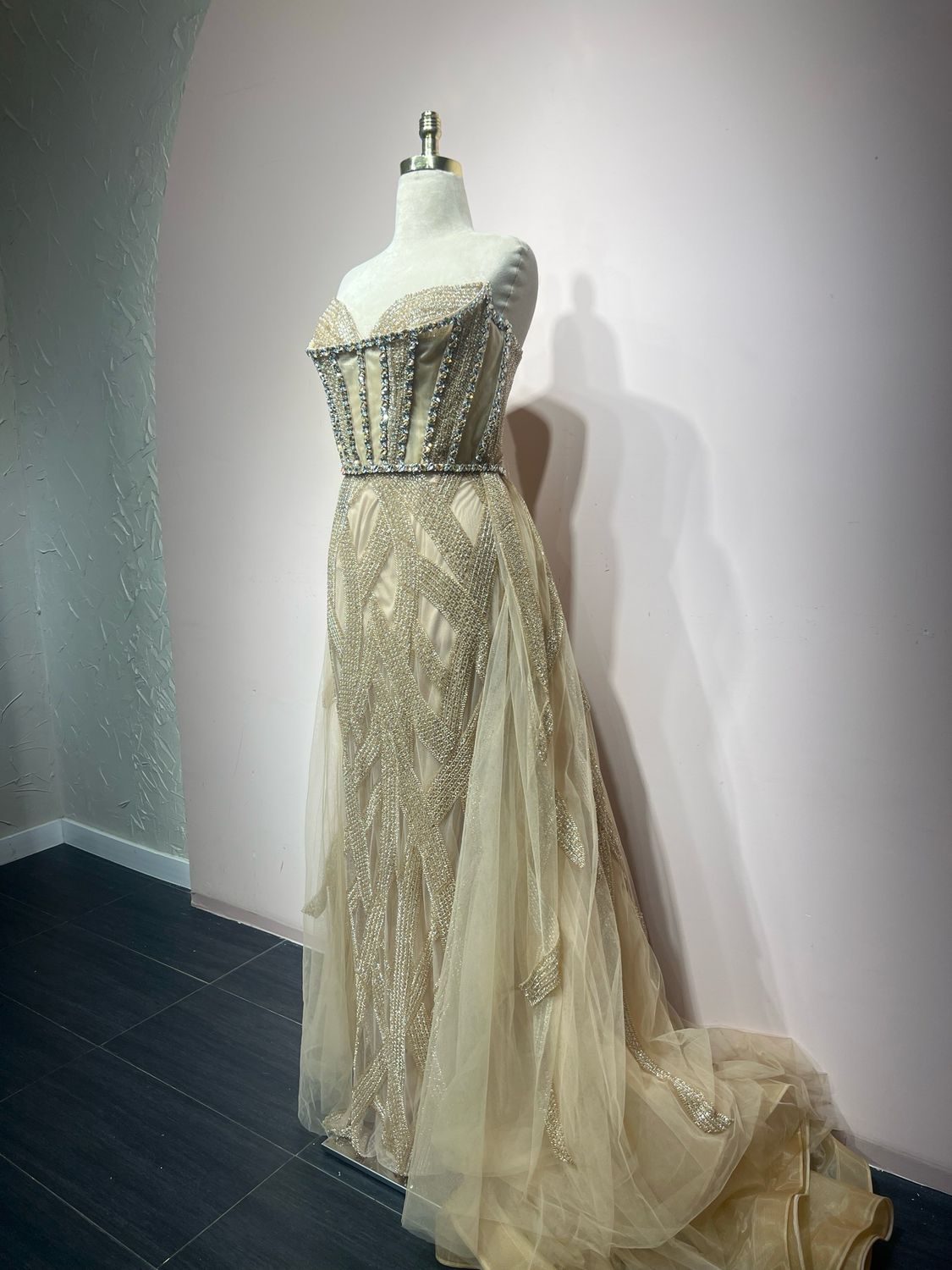 Vestido largo - Dorado - talla 16