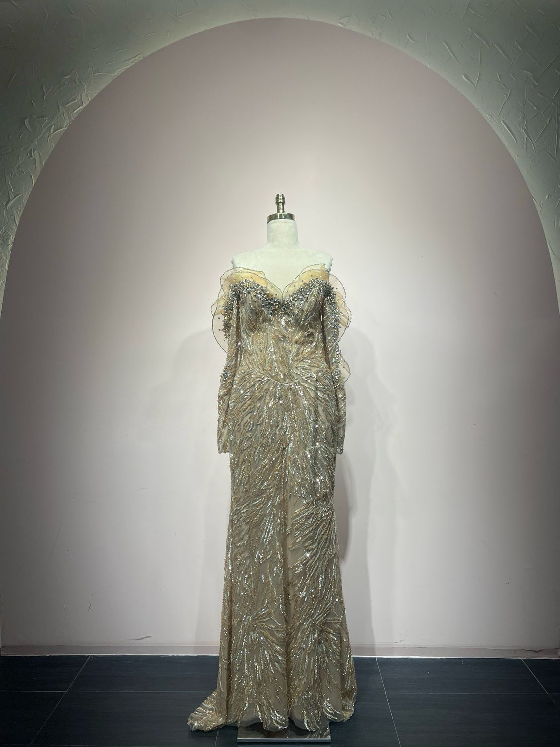 Vestido largo - Khaki - talla 16