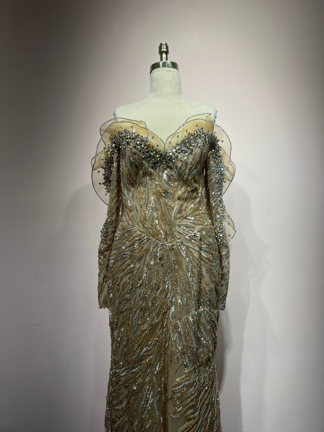 Vestido largo - Khaki - talla 16