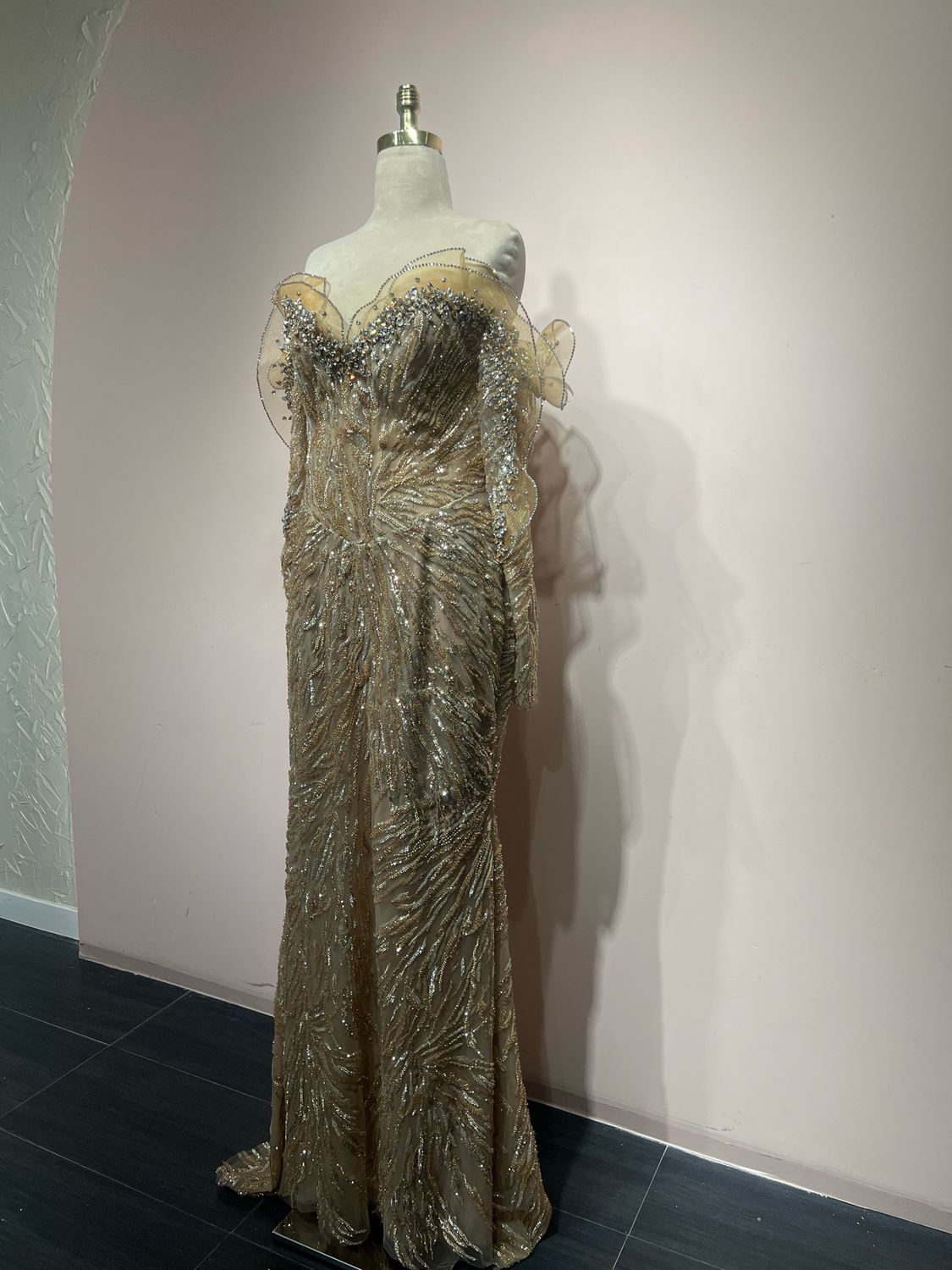 Vestido largo - Khaki - talla 16