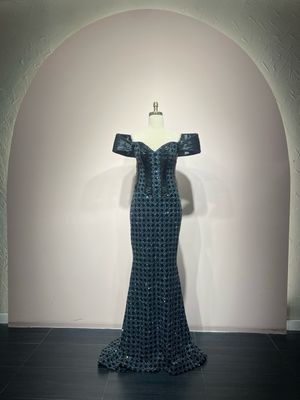 Vestido largo - Negro/Azul - talla 10