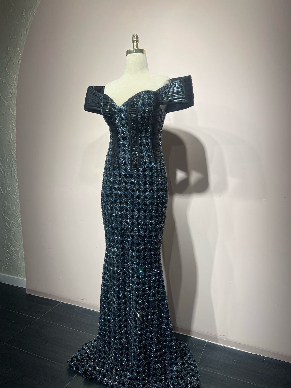 Vestido largo - Negro/Azul - talla 10