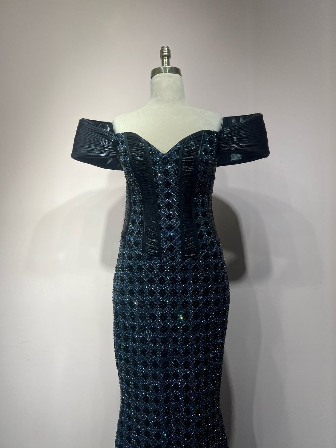 Vestido largo - Negro/Azul - talla 10