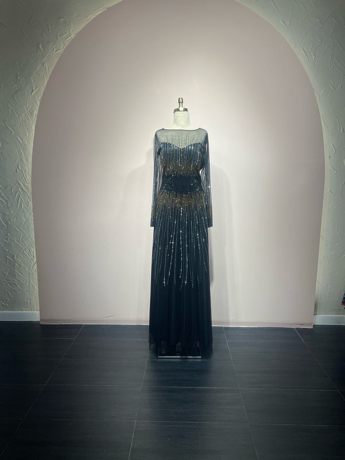 Vestido largo negro talla 48